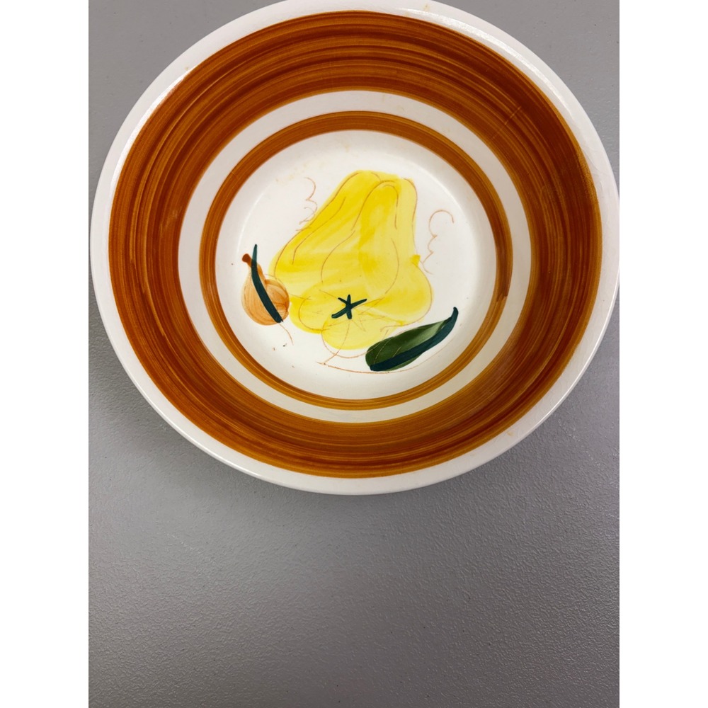 Stylecraft Ironstone Bowl Vintage Fruit Pear Hand Painted  Banded Korea 6.5"